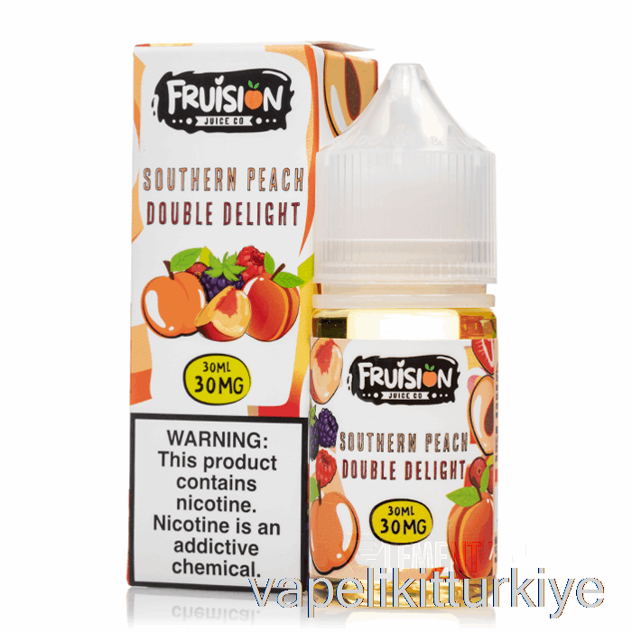 Vape Likit Güney şeftali çift Lokum - Meyve Tuzları - 30ml 30mg